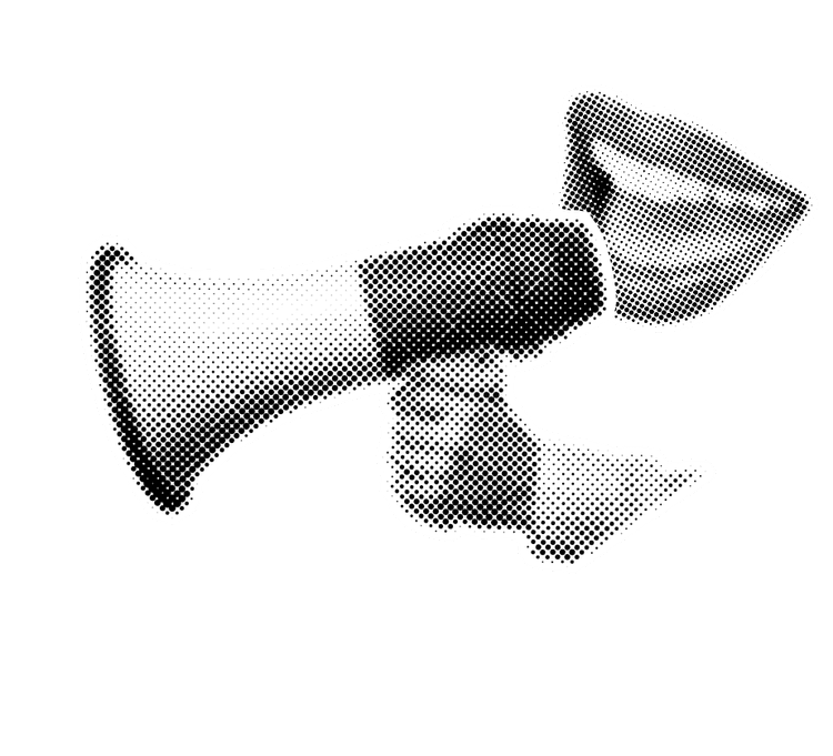 bocca che parla a un megafono